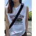 Pure Cotton Outerwear Sports Sweet Cool Summer Loose American Style Tank Top Vest Sleeveless Base Layer Mid-Length_viptrois.com