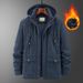 Men's Heavyweight Sherpa-Lined Work Jacket – Winter-Ready Polyester Shell With Utility Pockets, 5XL Sizing & Storm Hood(Khaki/Army Green/Navy)_viptrois.com