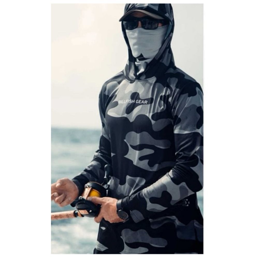 Men's Clothing New Men's Sun Protection Upf 50+ Long Sleeve Fishing Suit Quick Dry Anti UV Mask Hooded Fishing Suit_viptrois.com