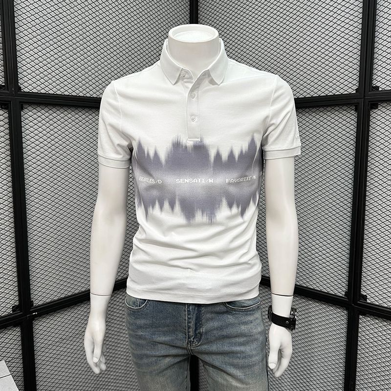 POLO Shirt Men's New High-end Fashion Trendy Brand Casual Versatile T-shirt Summer Trend Slim Business Short-sleeved Printing_viptrois.com