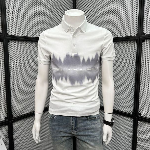 POLO Shirt Men's New High-end Fashion Trendy Brand Casual Versatile T-shirt Summer Trend Slim Business Short-sleeved Printing_viptrois.com