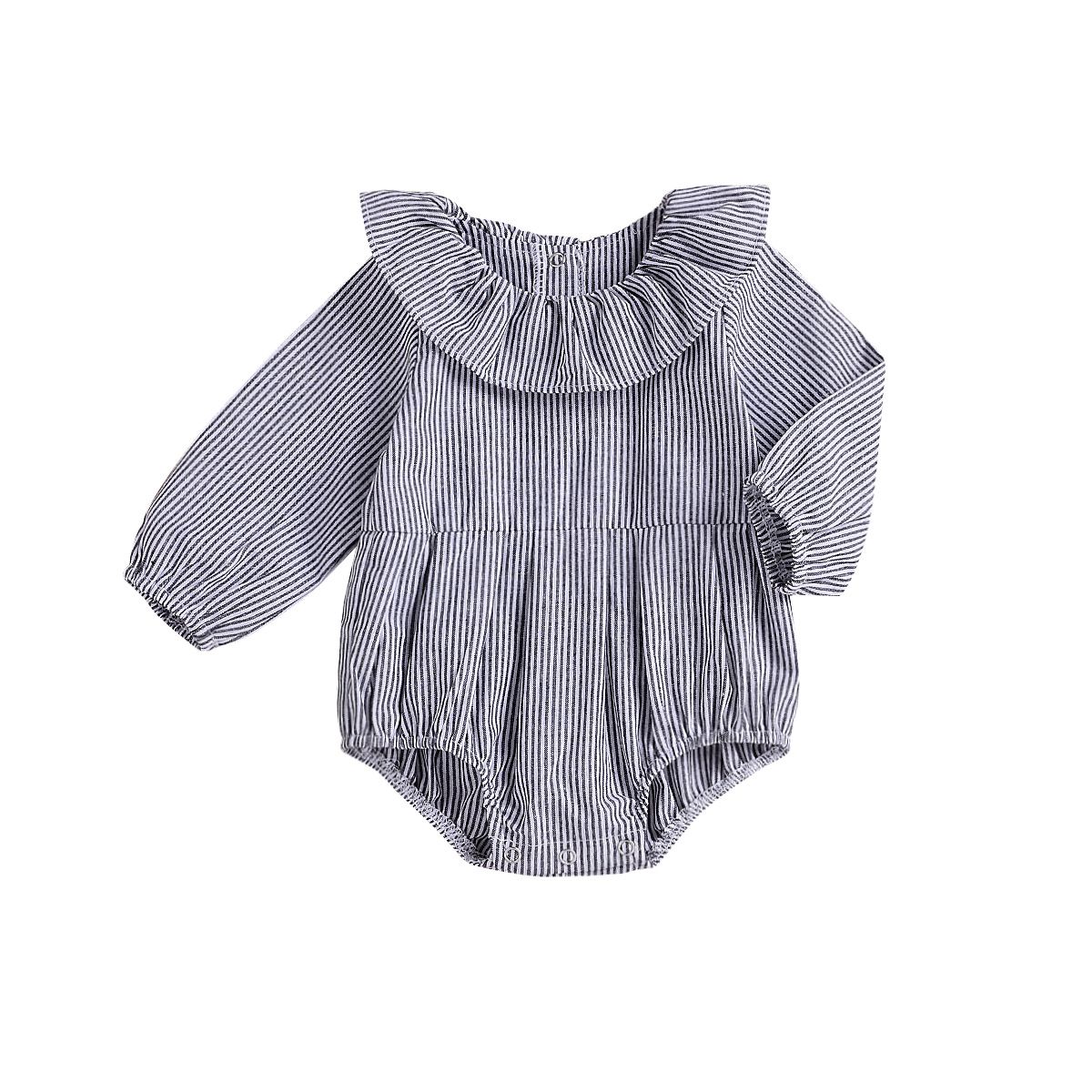 Kids' Clothing Long Sleeved Striped Romper_viptrois.com