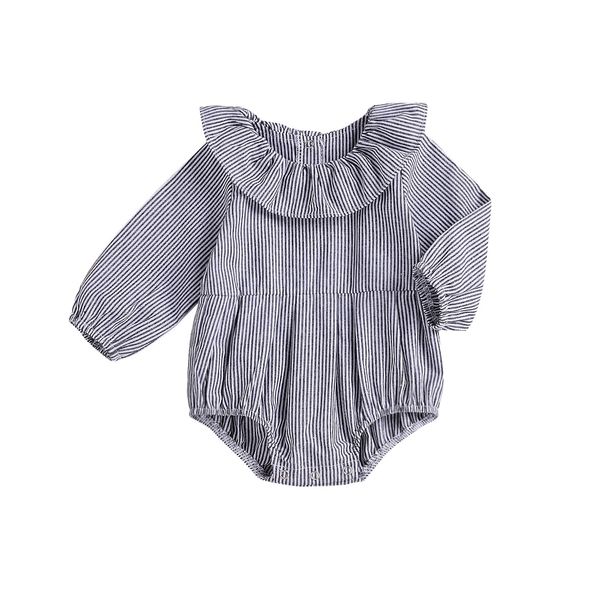 Kids' Clothing Long Sleeved Striped Romper_viptrois.com