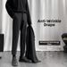 Men's Slim Fit Cropped Business Formal Trousers Tapered Leg High Quality Drape Suitable for Spring And Autumn_viptrois.com