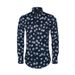 Slim Fit Men's Digitally Printed Shirt Trendy Menswear Cotton Blend Long Sleeve Black White Striped Casual Business Shirt_viptrois.com