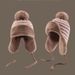 Women's Hats Winter Plush Thickened Wool Ball Knitted Plush Lei Feng Hat Women's Ear Protection Hat Striped Retro Big Head Circumference Cycling Hat_viptrois.com