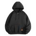 Men's Half-Zip Fleece Hoodie Sweatshirt - Casual Pullover Jacket With Hood For Spring & Autumn (Black, Blue, Green, Light Grey, Dark Grey)_viptrois.com