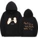Fashion Printed Couple Astronaut Hooded Loose Unisex Casual Sports Ribbed Hem Sweatshirt_viptrois.com