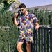 Men's Clothing Printed Beach Suit Men's Handsome Trendy Short Sleeved Shirt Shorts Large Size Floral Shirt Men's Two Piece_viptrois.com