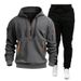 Men's Sports Sweatshirt And Sweatpants Set Autumn Winter Zipper Hoodie With Multi Pockets Plain Design Comfortable Sportswear_viptrois.com