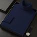 Men's Slim Fit High Neck Sweater - Warm Knit Pullover For Autumn & Winter, Solid Color Casual Wear_viptrois.com