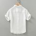 Men's Clothing Short Sleeved Thin Ice Silk Free Ironing Wrinkle Texture Casual Loose Cardigan White Shirt_viptrois.com