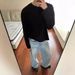 Men's Clothing Ice Blue Washed Jeans Water Ripples Messy Cat Whisker Baggy Style Trousers_viptrois.com