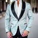 Men's Slim Fit Printed Suit Jacket Trendy Casual Wedding Host Groom's Fashion_viptrois.com