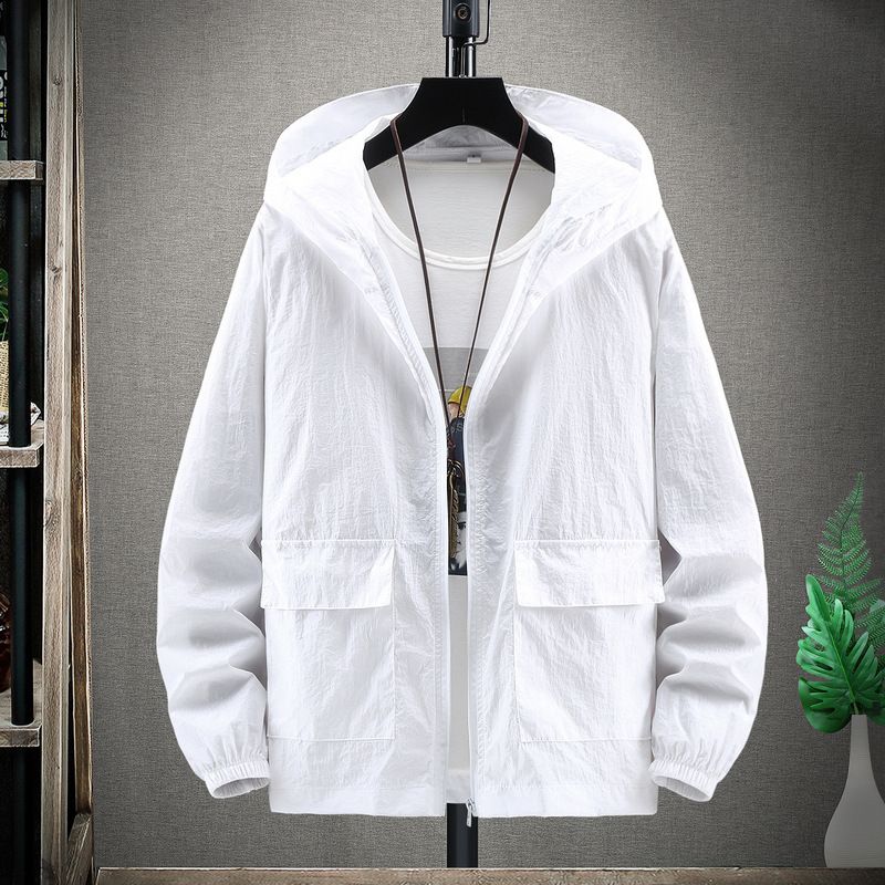 Men's clothing New summer solid color sun protection clothing jacket men's fat plus size trend loose fat sun protection clothing fishing clothing_viptrois.com