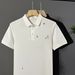 Men's Summer Fashion Short Sleeve Polo Shirt Floral Embroidery Turn Down Collar Korean Style T-Shirt_viptrois.com