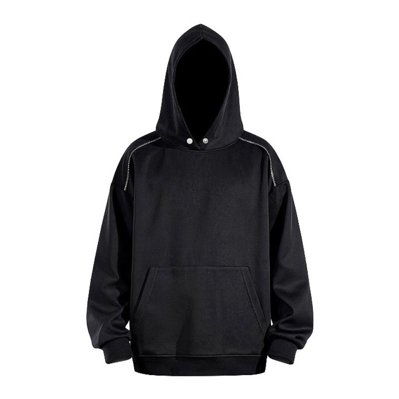 Men's Hooded Sweatshirt Winter Casual Pullover Fleece Lined Big & Tall Solid Color Streetwear Hoodie_viptrois.com