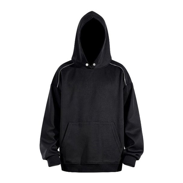 Men's Hooded Sweatshirt Winter Casual Pullover Fleece Lined Big & Tall Solid Color Streetwear Hoodie_viptrois.com