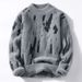 Men's Clothing Men's Fashion Personality Graffiti Half Turtleneck Thickened Sweater, Knitted Sweater Wool_viptrois.com