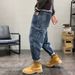 Retro jeans multi-pocket wide leg cargo pants_viptrois.com