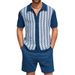 Men's Clothing Casual Jacquard Sweater Suit Cardigan Knitted Short Sleeved Shorts Two Piece Suit_viptrois.com