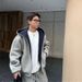 Men's Heavyweight Zip-Up Hoodie – Double Zipper Streetwear Jacket With Drop Shoulder (M-XXXL, Black/Light Grey, Oversized Fit)_viptrois.com