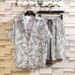 Men's Clothing Summer Youth Color Printed Shirt Suit Men's Multicolor Loose Shorts Suit_viptrois.com