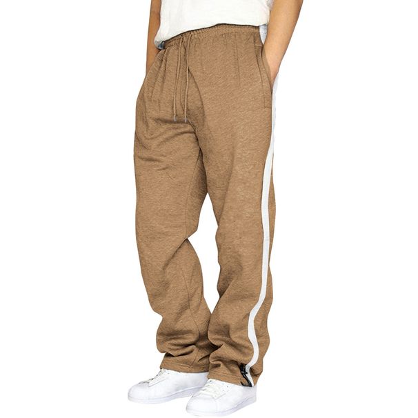 Cross-Border Sports Casual Jogger Custom Design Vertical Stripes Drawstring Army Green Men's Loose Cargo Pants_viptrois.com