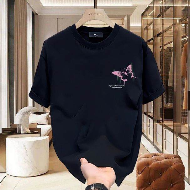 Men's Clothing New couple short-sleeved loose T-shirt round neck clothing bottoming shirt sports ins style summer top factory direct supply_viptrois.com