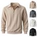 Men's Jacquard Knit Zip-Up Sweatshirt – Stand Collar Pullover For Autumn & Winter (Slim Fit, 280GSM, S-XXXL)_viptrois.com