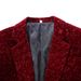 Man's clothing Men's suit Singer stage performance Burgundy velvet floral pattern coat slim wedding suit_viptrois.com