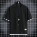 Men's Clothing Waffle Short Sleeved T Shirt Summer Thin Loose Versatile Casual T Shirt Half Sleeved Top_viptrois.com