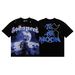 Men's Clothing 2025 New American Trend Space Astronaut Earth Print High Quality Double Yarn Cotton Short Sleeve T Shirt For Men And Women_viptrois.com