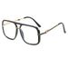 Men's Sunglasses New Large Frame Women's Sunglasses High End Fashion Simple Plain Glasses_viptrois.com