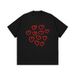 Small Neckline Heart Shape Graffiti Printing Design T-shirt Pure Cotton Loose Couple Short-sleeved Top_viptrois.com
