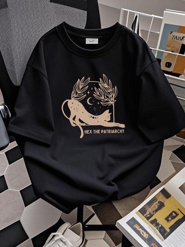 Hex The Patriarchy Funny Cat Reproductive Rights Pro Choice T-Shirt Size S-5XL Streetwear Graphic Casual Breathable Slightly Unisex_viptrois.com