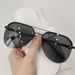 Neue Mode Metall Halbrahmen Damen Outdoor Sonnenbrille Klassische Doppelstrahlbrille_viptrois.com