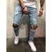 European And American Jeans Ripped Slim Men's Trousers Men's Pants_viptrois.com