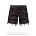 Suitable For All Seasons High Street Distressed For Men Plus Size Vintage Frayed Hem Beggar Jeans Five-Point Shorts Ins_viptrois.com