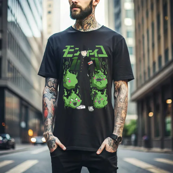 MENS WOMENS Mob Psycho 100 Cast T-Shirt Mens Womens Tees Top Anime Manga Mob Psycho Dimple T-Shirt Mens Womens Tees Top Tee Gift 261_viptrois.com
