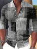 Men's Clothing New Men's Long Sleeved Shirt 3D Digital Printing Trendy Casual Shirt_viptrois.com