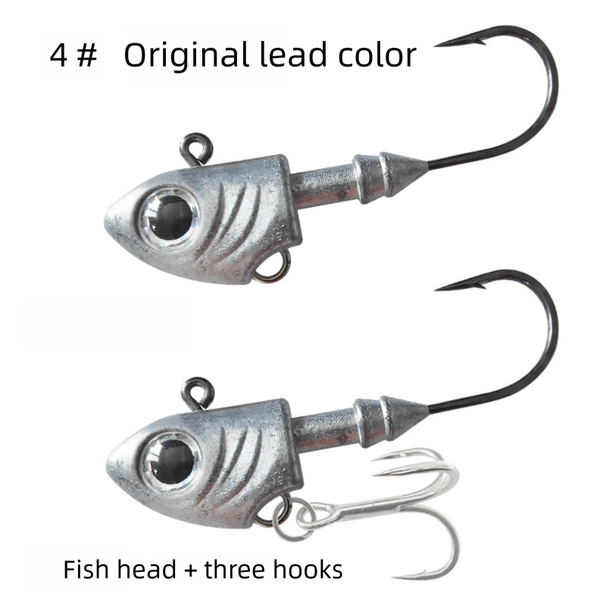Fish Lead Head Hook With UV Soft Large Weight 40g 30g Luminous Bait Zhoushan Sea Fishing Bass Lure_viptrois.com