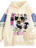 Loom Loom Color Block Fashion Niche Hooded Youth Cute Print Pullover 2023 Men's European And American Simple Sweatshirt Jacket_viptrois.com