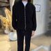 Men's Clothing Casual Lapel Zipper Solid Color Jacket And Trousers Two Piece Suit_viptrois.com