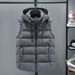 Men's Thickened Zip-Up Hooded Vest With Side Pockets, Slim Fit, Casual Wear For Autumn/Winter (Red, Black, Gray, Beige, Blue)_viptrois.com