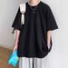 Summer New Cotton Short-sleeved T-shirt Men's Heavy 220g Loose Trendy Brand Printed Versatile Crew Neck Half-sleeved Top_viptrois.com