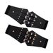 Punk Versatile Women's Rivet Elastic Waistband Decorative Waist Cincher Wide Belt For Dresses_viptrois.com