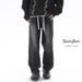 Black Jeans Loose Straight For Spring 2025 New Casual Wide Leg Men's Pants_viptrois.com