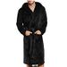 Men's Clothing warm men's large size thickened hooded patch pockets extended winter long sleeved solid color nightgown_viptrois.com