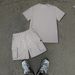 Men's 2-Piece Summer Outfit | Loose Fit T-Shirt & Shorts Set | Breathable Polyester | Grey/Apricot/Green/Black/White/Dark Green/Orange_viptrois.com
